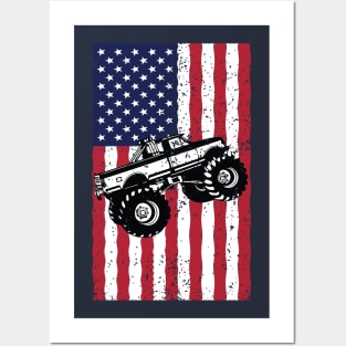 American Flag Monster Truck Posters and Art